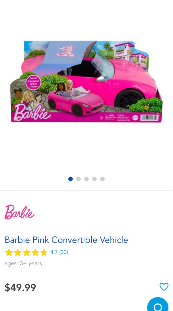 Barbie Pink Convertible Vehicle Hobbies Toys Toys Games on