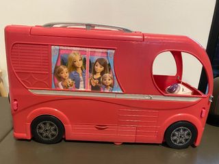 Barbie van pop up camper duplex vehicle transforming features kids toy doll shop