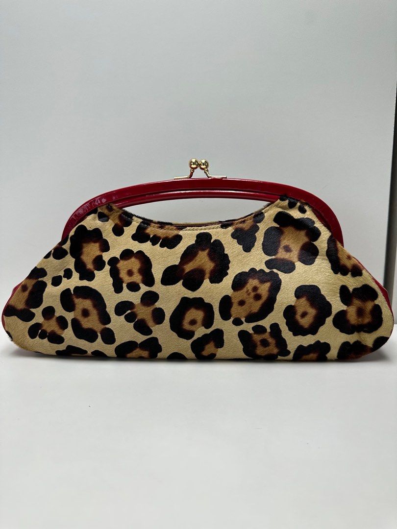 Red leopard print bag on sale