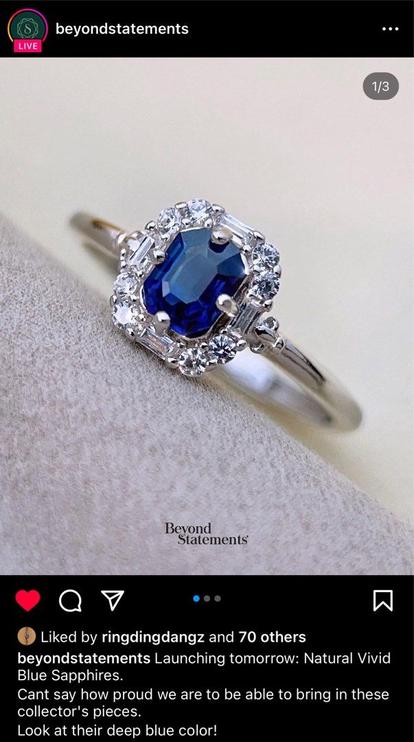 White gold and sales blue sapphire ring