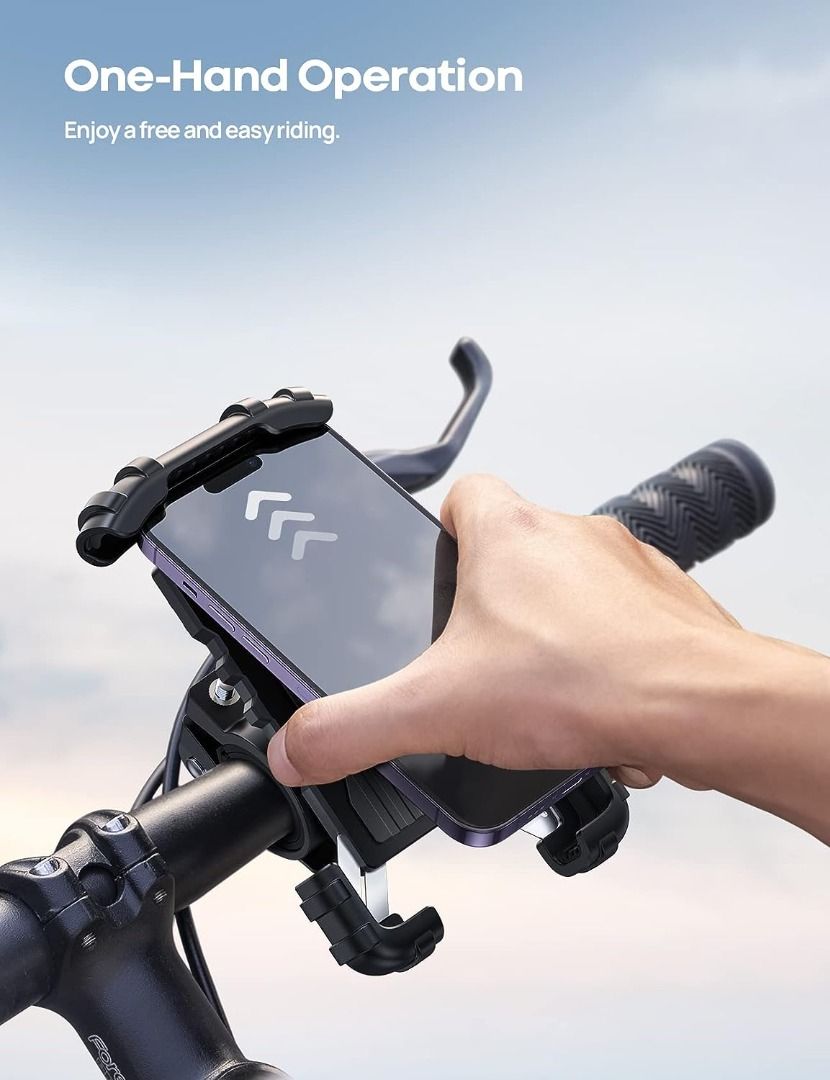 Bike handlebar outlet cell phone holder