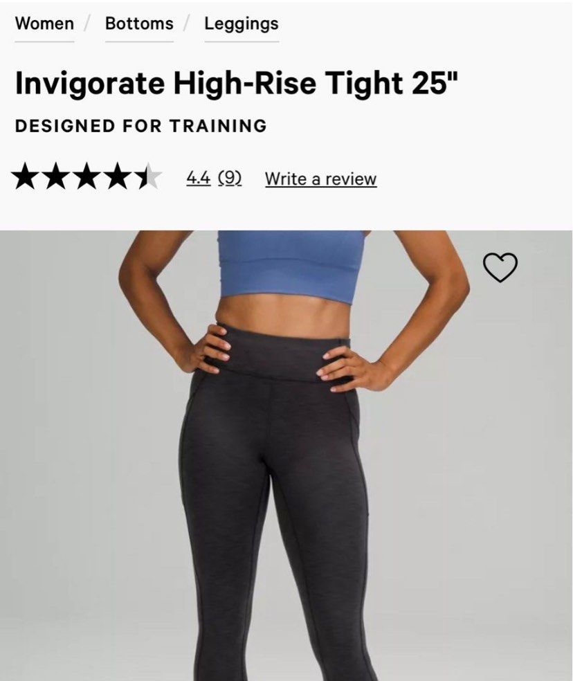 BNWT) LULULEMON: Invigorate High-Rise Tight 25 in Black, Size 6, Women's  Fashion, Activewear on Carousell