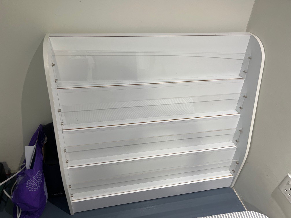 Book rack white, Furniture & Home Living, Furniture, Shelves, & Racks on Carousell