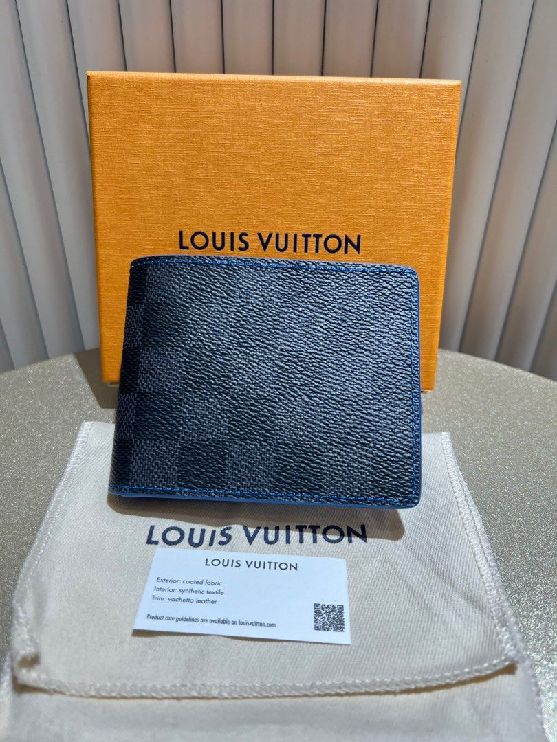 Louis Vuitton Slender Wallet Damier Graphite Blue