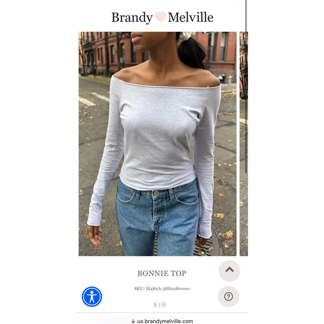 Brandy Melville White Bonnie Long Sleeve Off Shoulder Top, Women's Fashion,  Tops, Sleeveless on Carousell