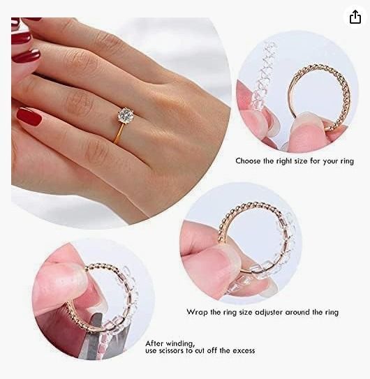 BreeJooy 12 Sizes Invisible Ring Size Adjusters Transparent Guard Ring  Sizer for Loose Rings and Ring