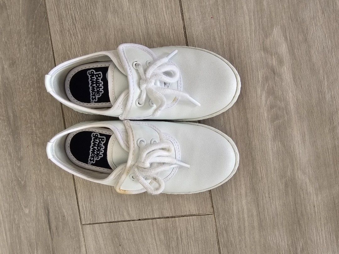 Childrens white online lace up pumps