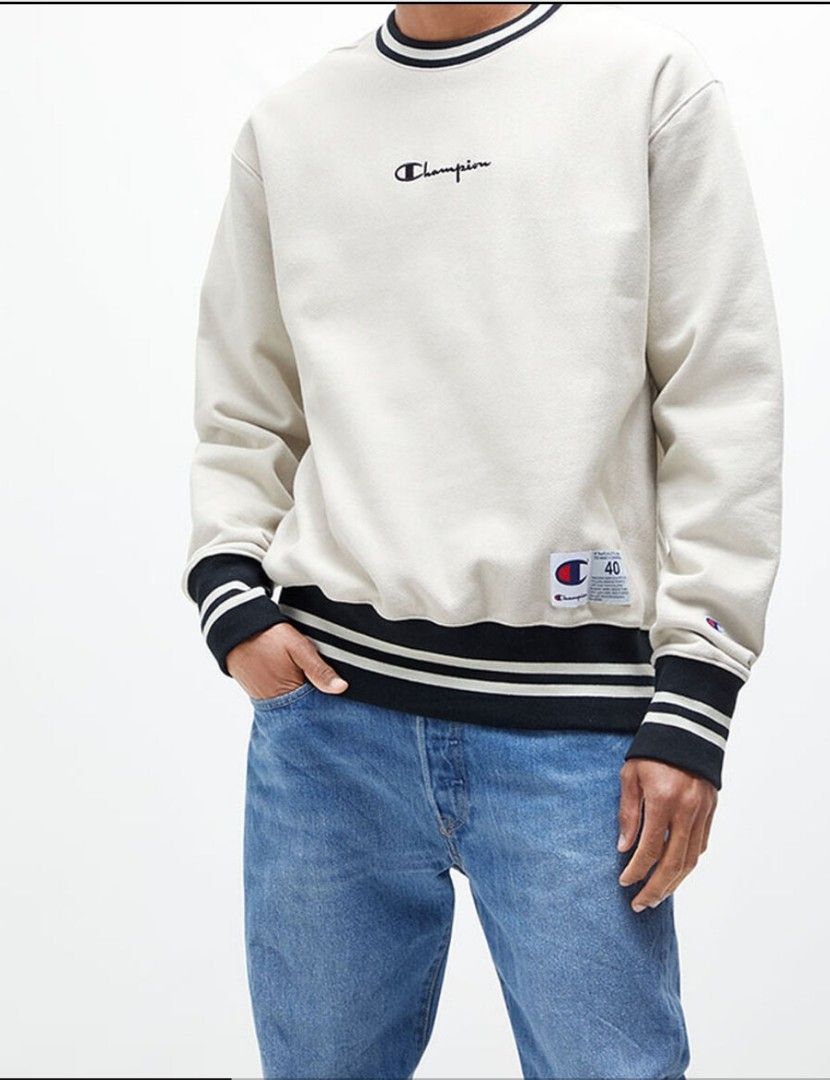 Champion uo exclusive reverse weave ringer crew neck sweatshir discount