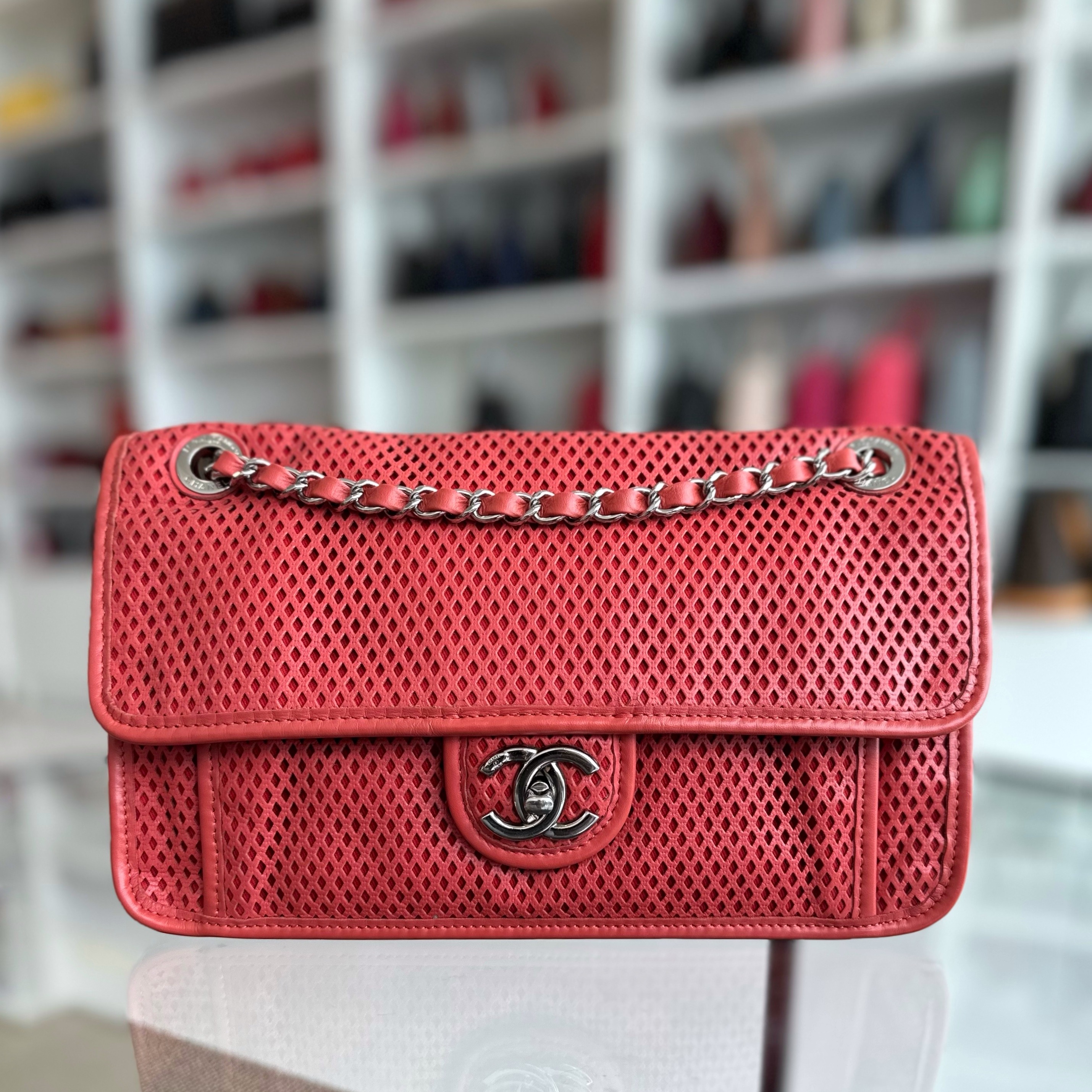 Chanel perforated flap bag new arrivals