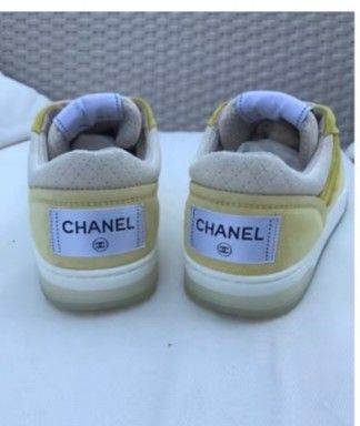 Yellow suede chanel sneakers 2025