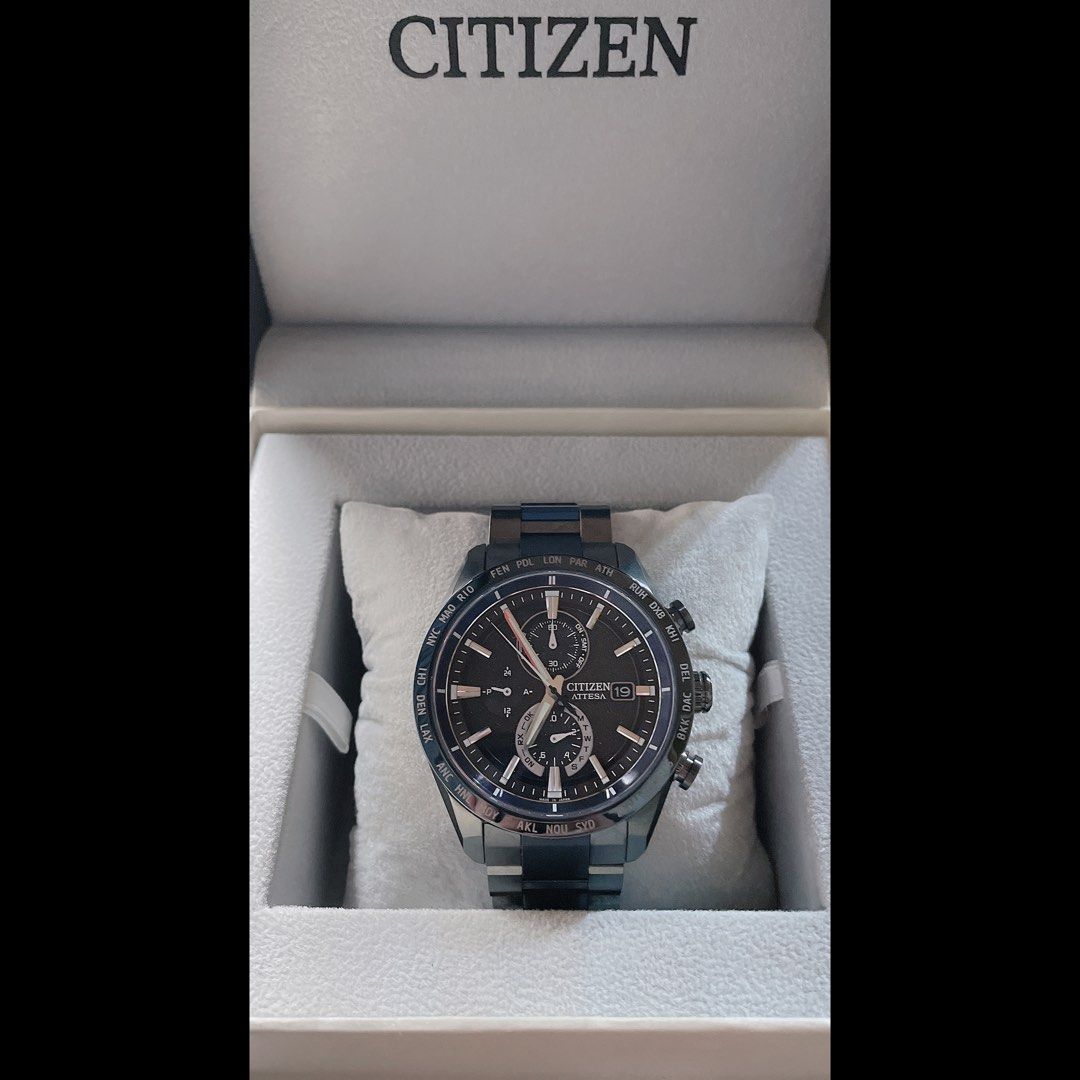 CITIZEN 星辰 湛藍星空 美品 限量 鈦金屬錶殼 藍寶石鏡面 光動能 電波錶AT8187-75E