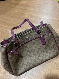 Purple coach diaper bag best sale