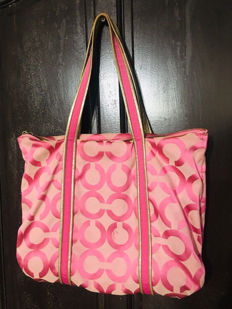 Coach pink hot sale laptop bag