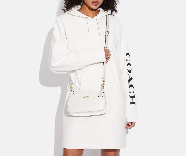 Coach Original Teri Shoulder Bag White Signature Collection Sling