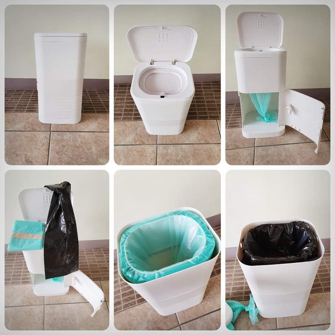 Diaper Pail (Category: Other Baby Bathing & Changing Needs) located in Quezon City. Submitted by kimiko1.1 (Listing ID 1272568428, Image 1). Description: 🤍Only P1,500 🤍Spring-loaded ODOR-TRAPPING door closes immediately once the diaper passes through for an ODORLESS nursery or bathroom. 🤍Regular Size L garbage bags can be used 🤍Holds up to 22 newborn diapers 🤍Easy, fuss-free, stink-free disposal 🤍Has a child lock for safety from curious han