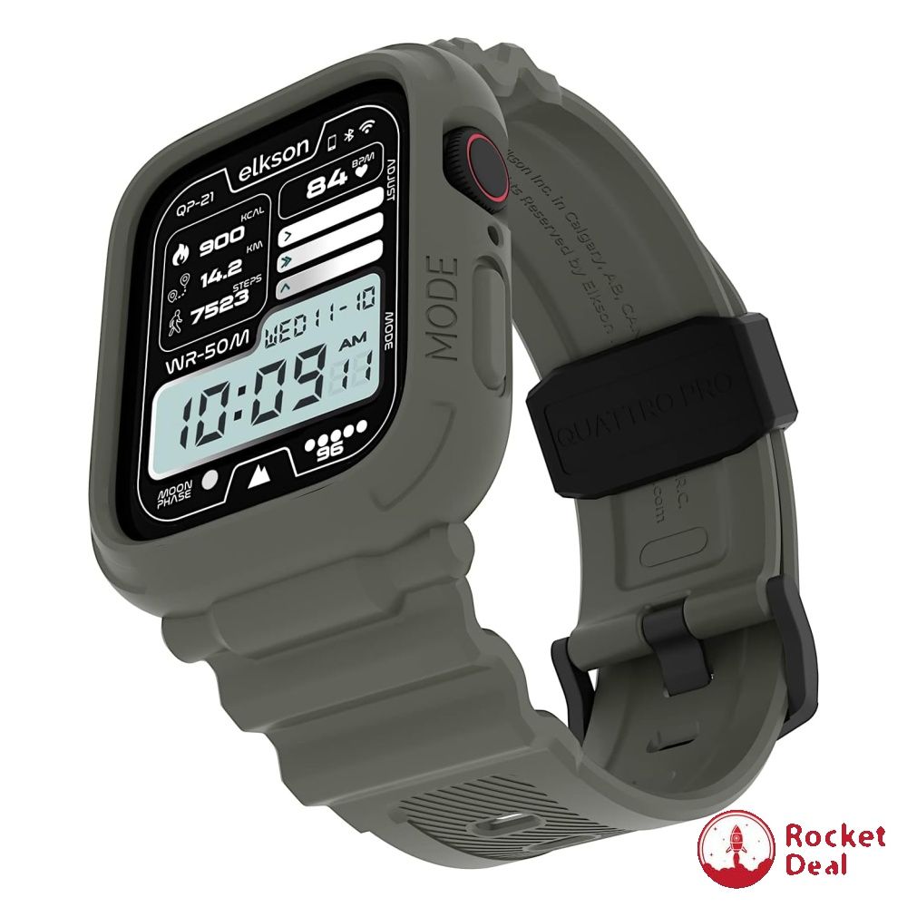 elkson Compatible with Apple Watch Series 7 54mm 6 SE 5 4 Bumper case Band 44mm