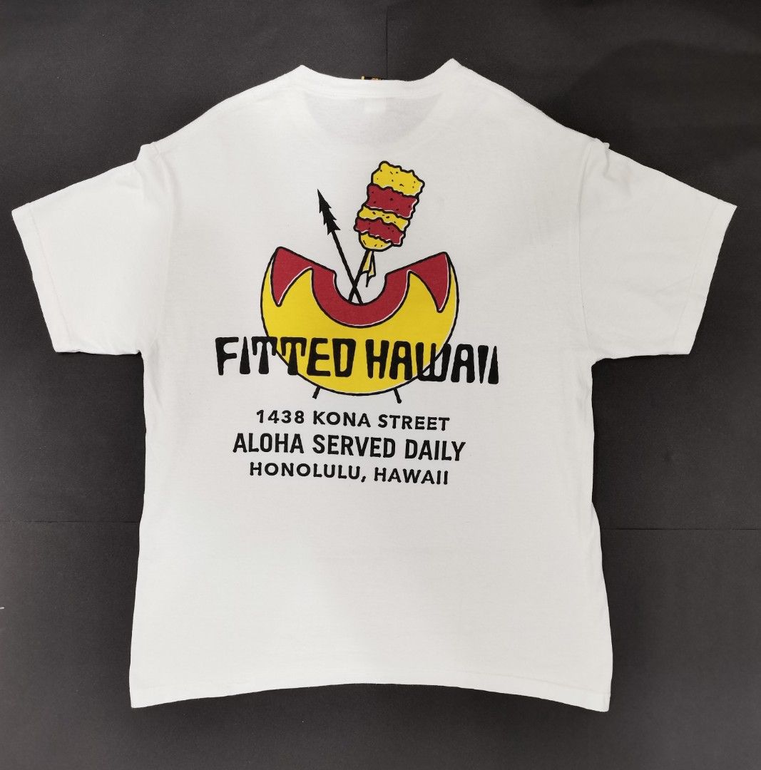 Fitted Hawaii White Tee, Men's Fashion, Tops & Sets, Tshirts & Polo Shirts  on Carousell