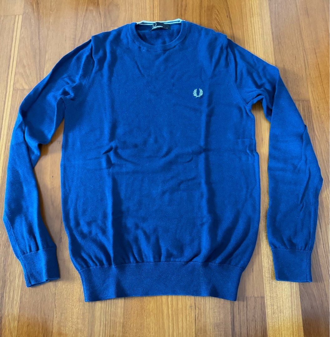 Fred Perry Blue Sweater Men s Fashion Tops Sets Tshirts