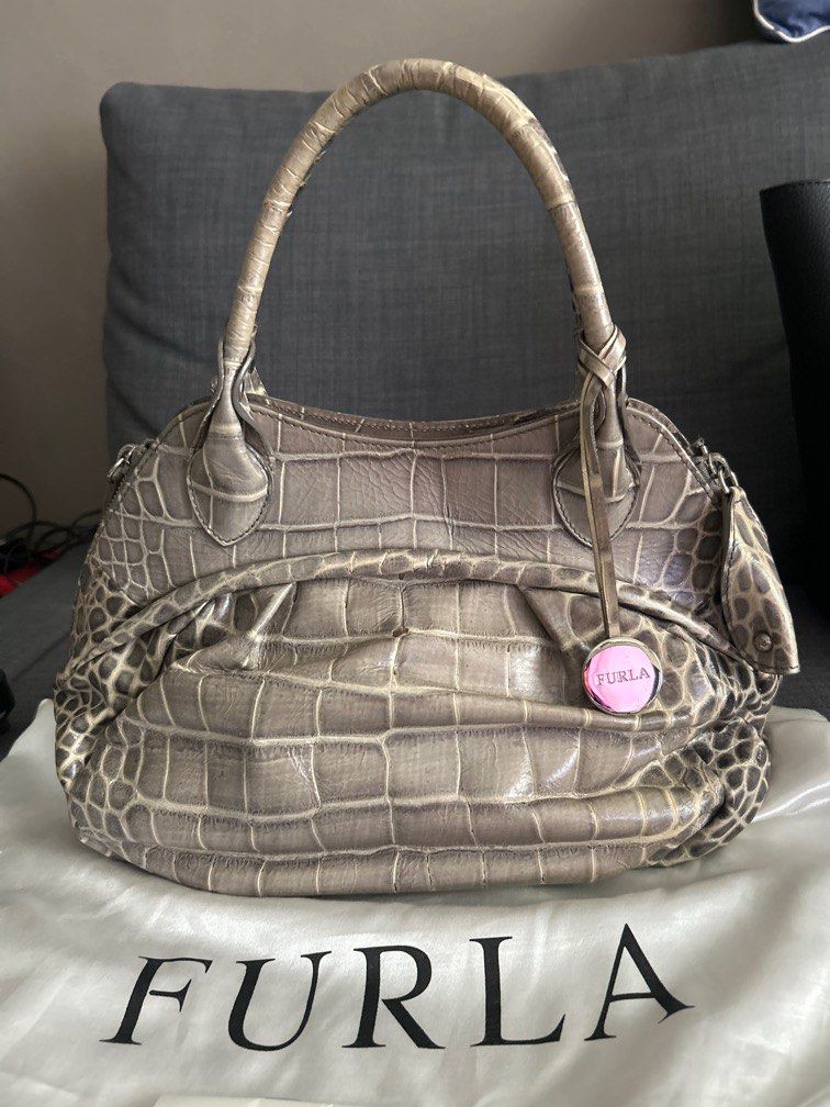 Furla croc print bag Luxury Bags Wallets on Carousell