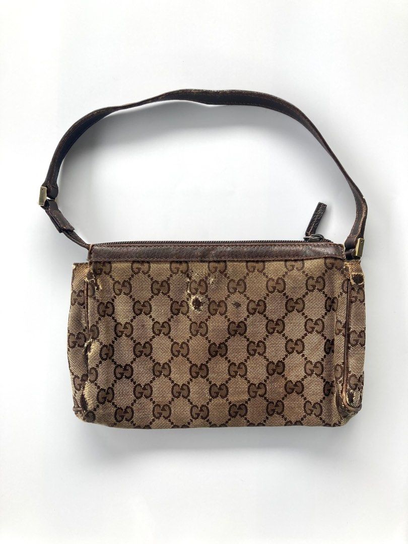 Gucci GG Canvas Abbey D Ring Pochette Bag
