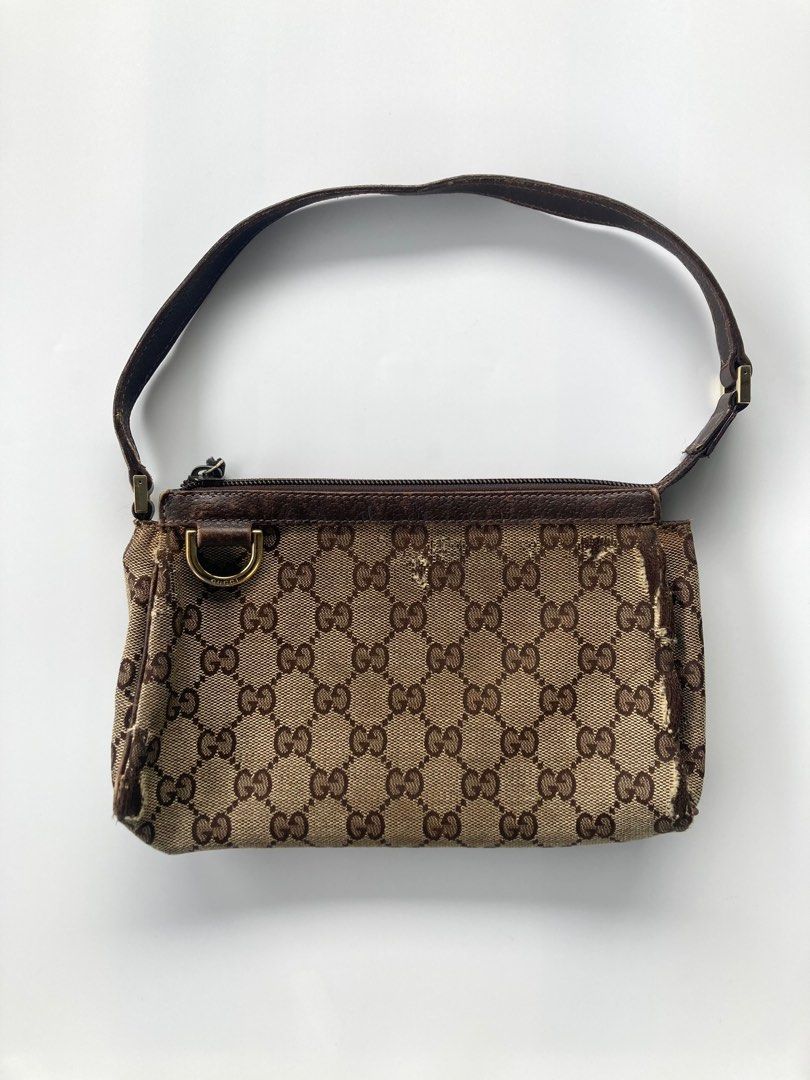 Gucci GG Canvas Abbey D Ring Pochette Bag Luxury Bags Wallets on Carousell