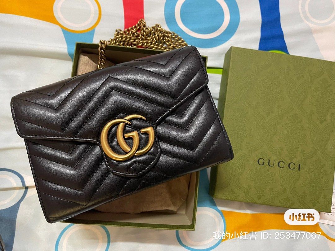 Gucci marmont wallet on online chain review