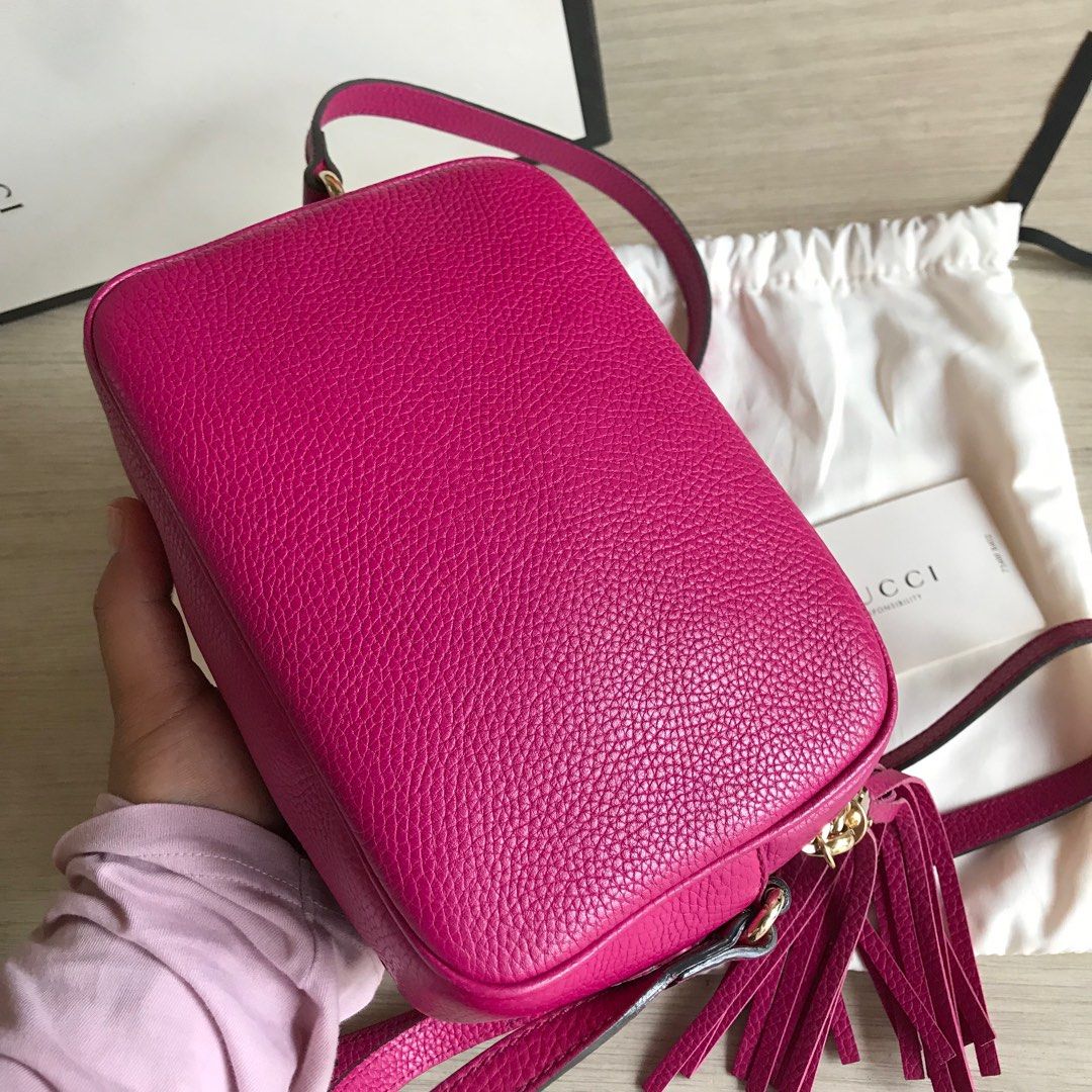 Gucci Soho Disco Camera Bag Pink Crossbody Leather, Luxury, Bags - Main Image