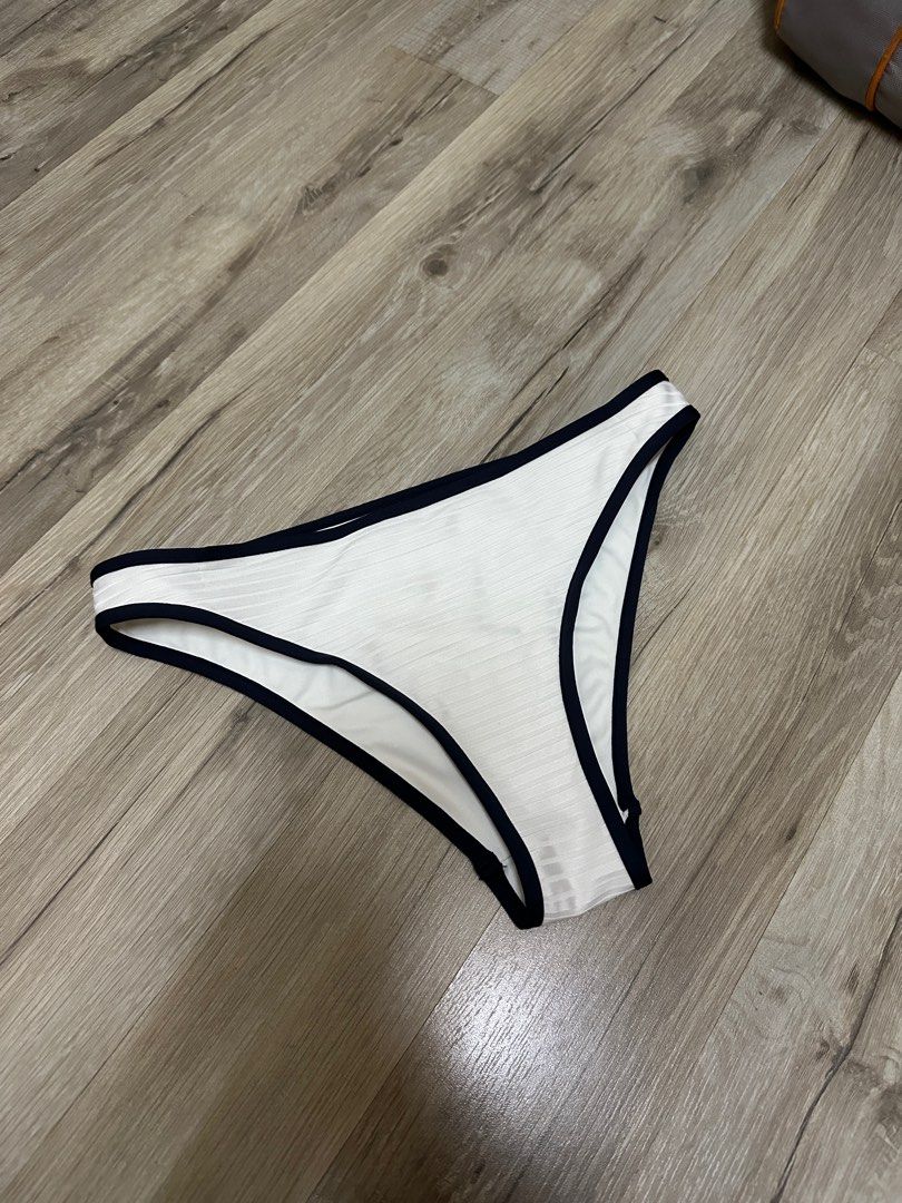 H M bikini bottom white blue lining Women s Fashion Swimwear