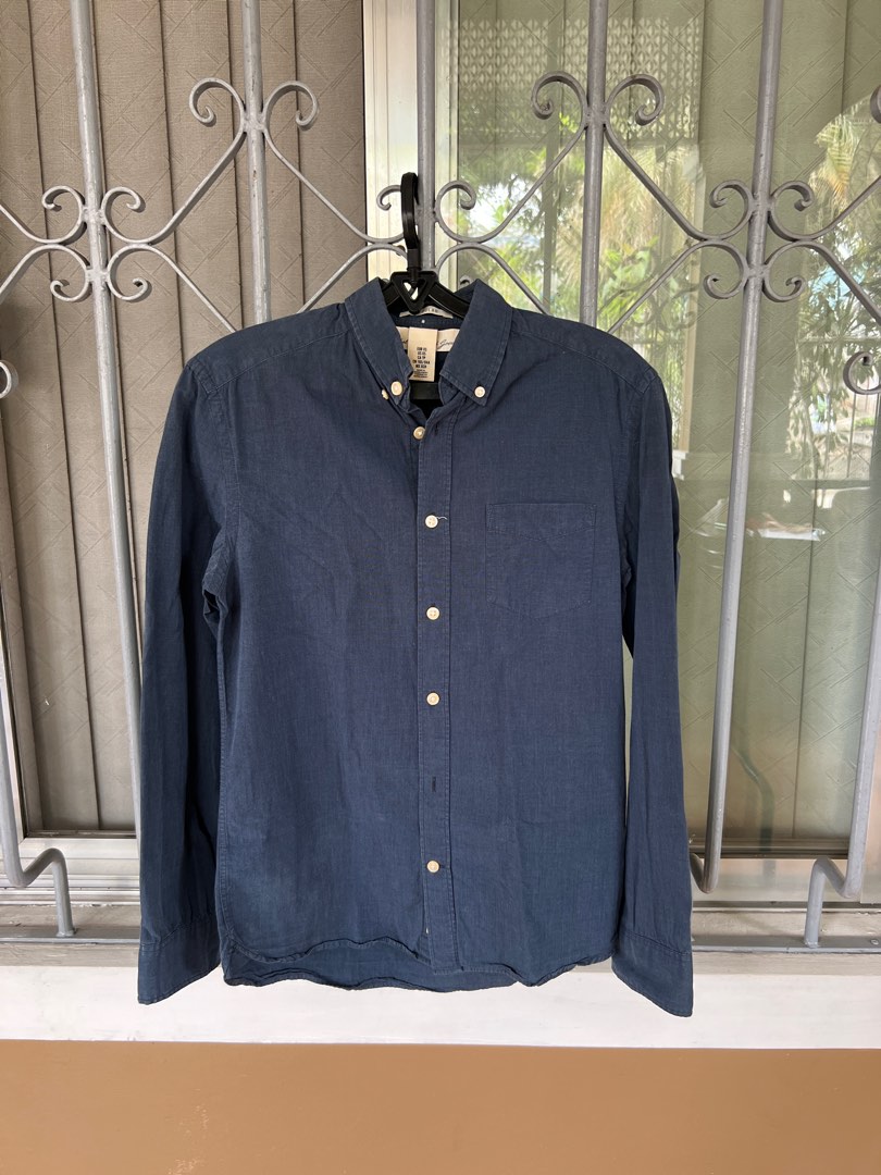 H M Long Sleeve Polo Men s Fashion Tops Sets Tshirts Polo Shirts on Carousell