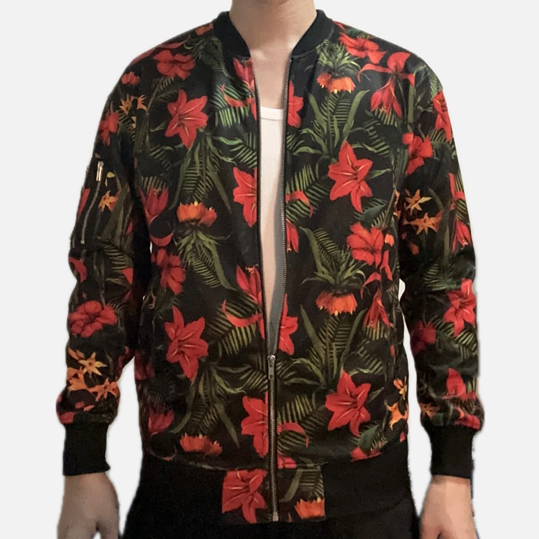 H M Men s Floral Jacket Size S Preloved Men s Fashion Coats