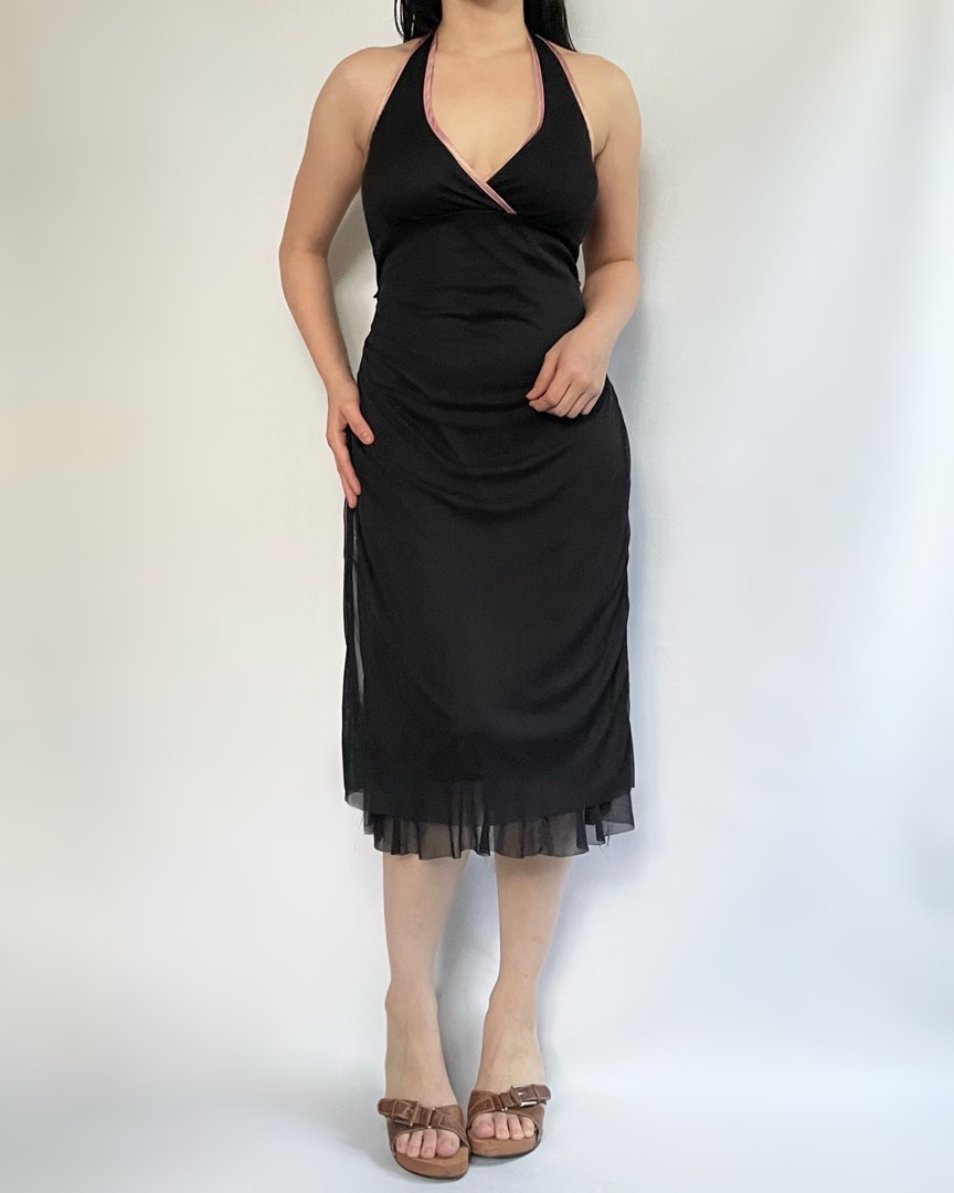 Y2k Silk Pink Ombre Midi Dress