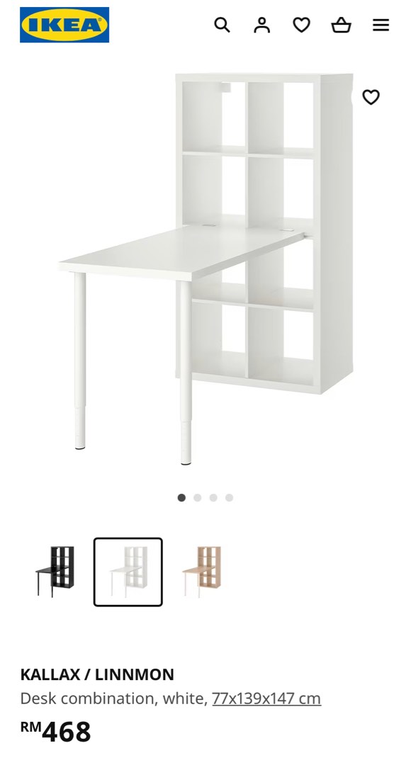 IKEA Study Table with Shelved and Cupboard, Furniture & Home Living