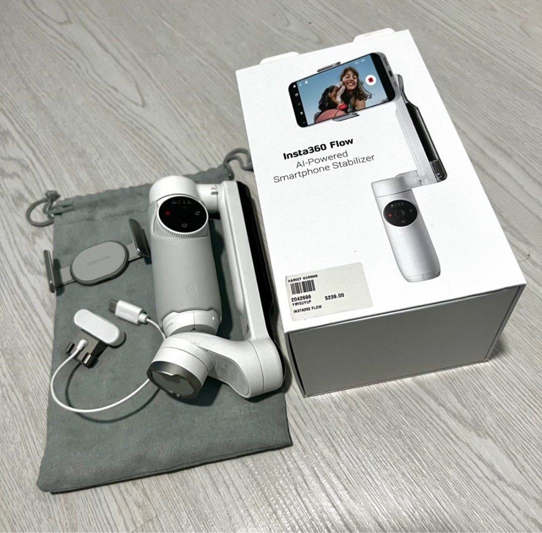 Insta360 Flow + Spotlight, Photography, Video Cameras on Carousell