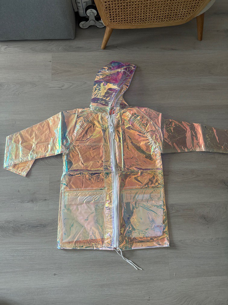 Clear hot sale iridescent raincoat