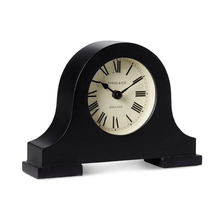 Jones & Co England Blackham Mantle Black Analogue Clock, Furniture