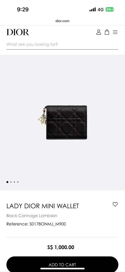Lady Dior Mini Wallet Black Cannage Lambskin Luxury Bags