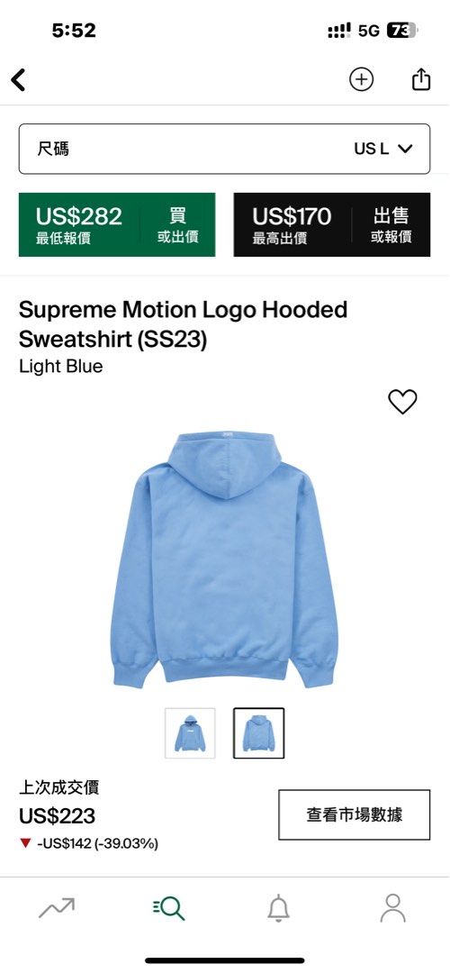 Supreme light sales blue hoodie