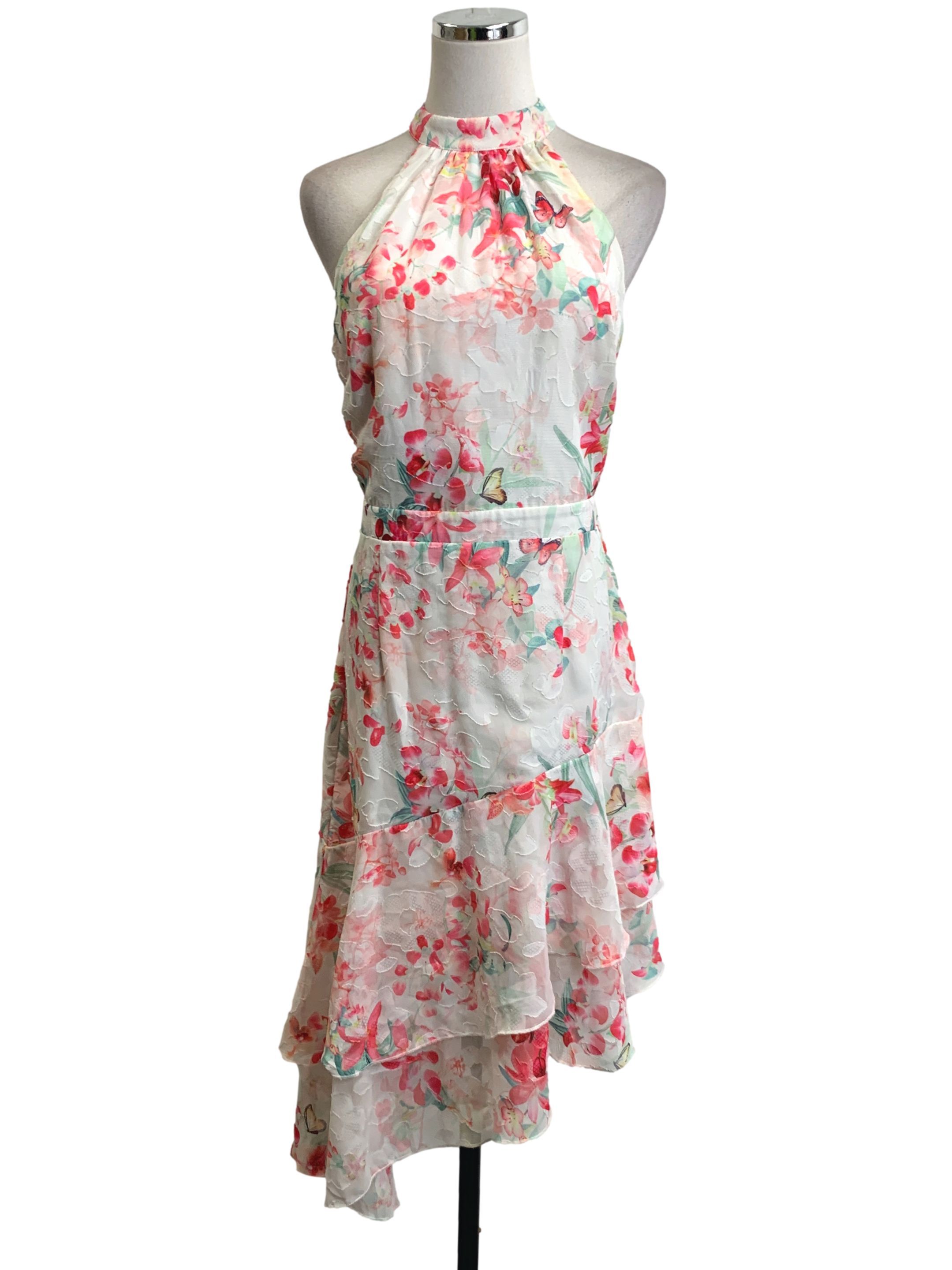 LIPSY London Multicoloured Flower High-Neck Dress, Women's Fashion
