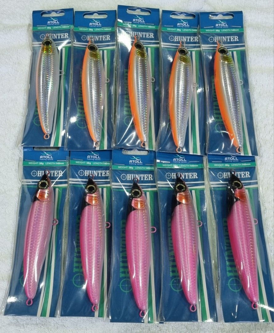 LOT OF 10PCS ATOLL TOP WATER FISHING LURES. BRAND NEW IN ORIGINAL  PACKAGING., Sports Equipment, Fishing on Carousell