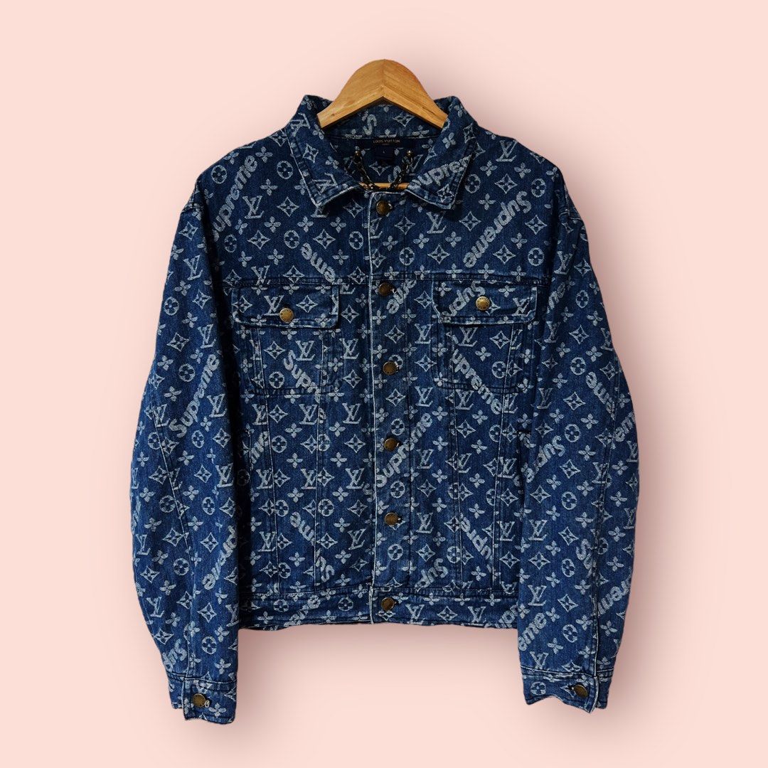 Louis Vuitton X Supreme Denim Jacket Luxury Apparel on Carousell