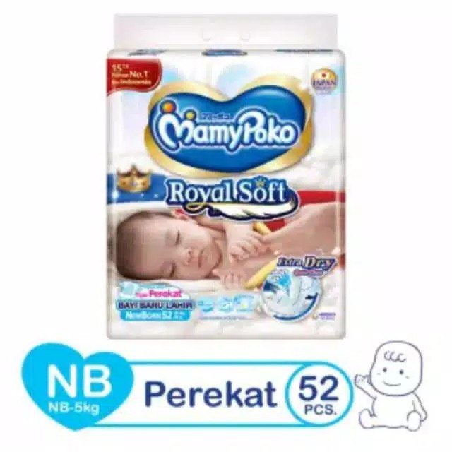 MamyPoko Extra Dry Newborn Tape 52Pcs Babies Kids Bathing