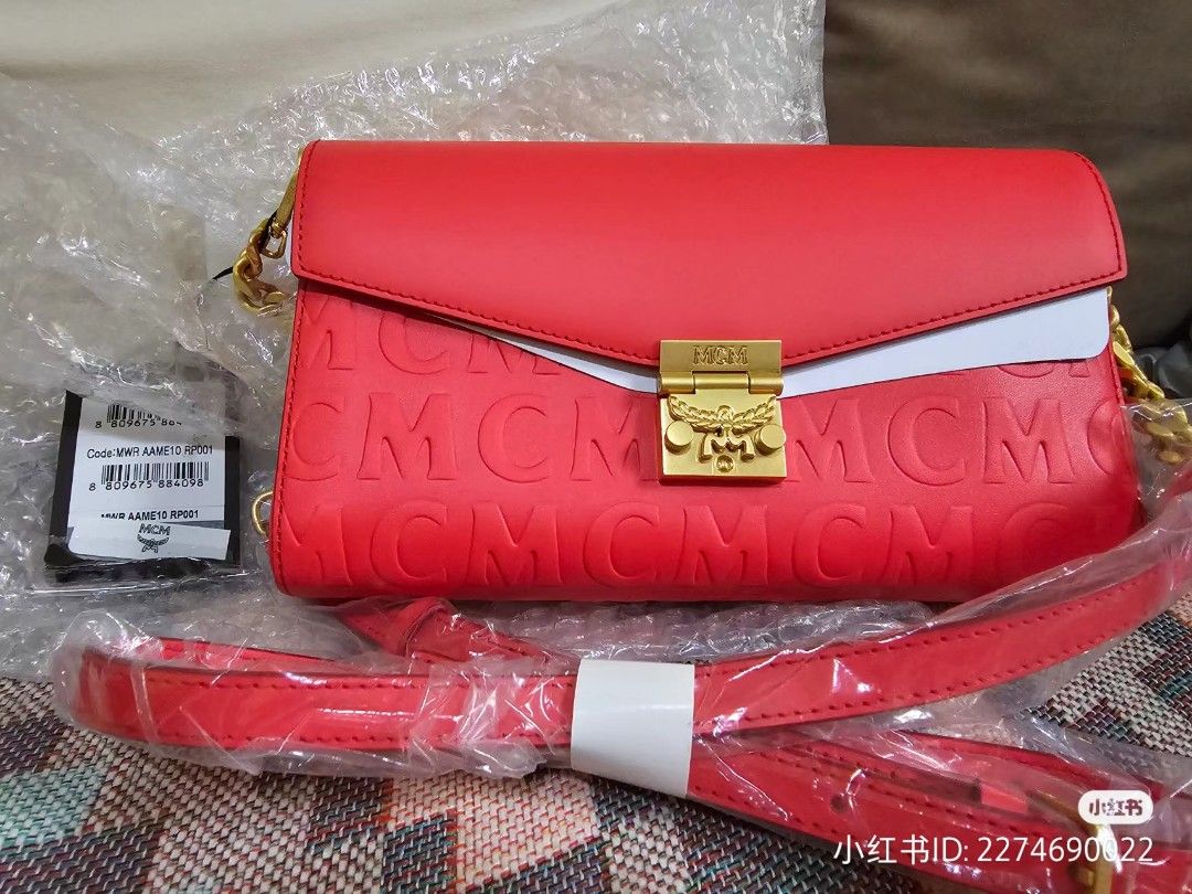 Red mcm crossbody top