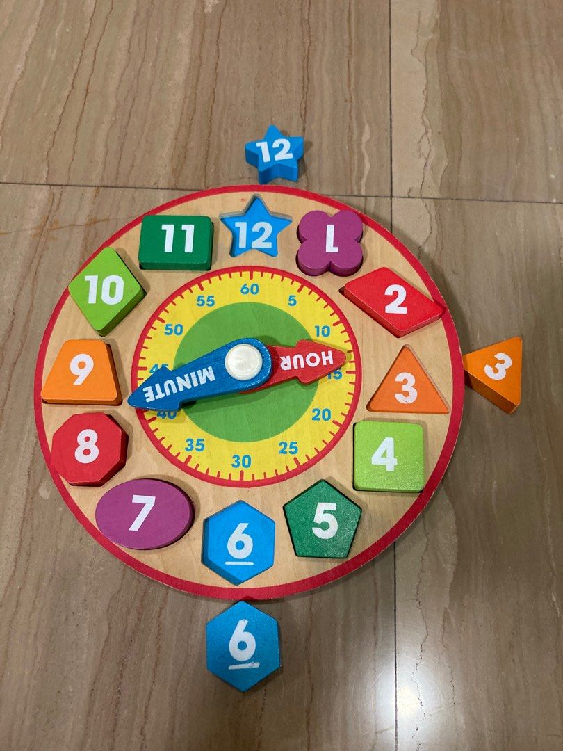 Melissa Doug Shape Sorting Clock Babies Kids Infant Playtime