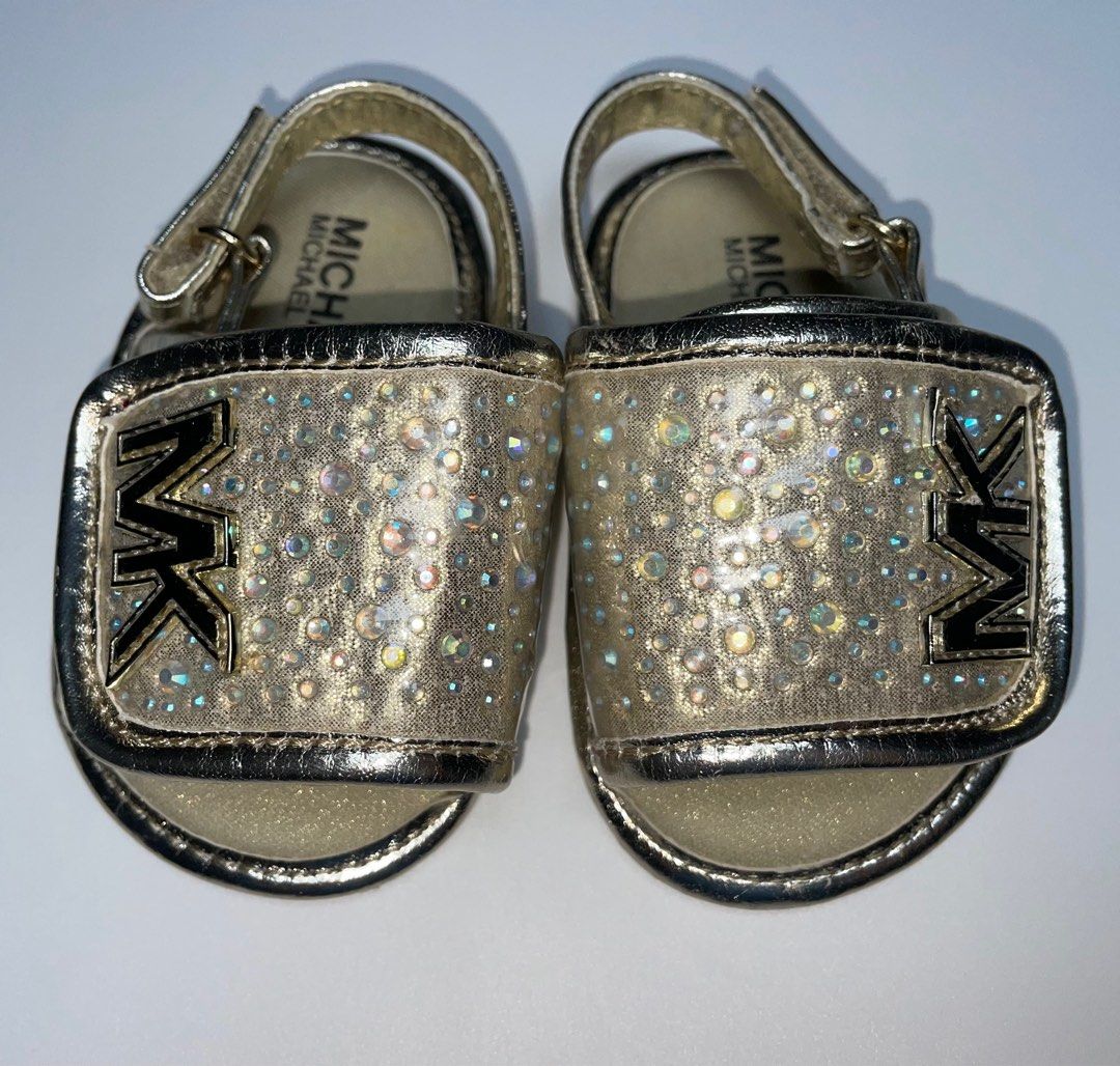 Gold michael hotsell kors sandals