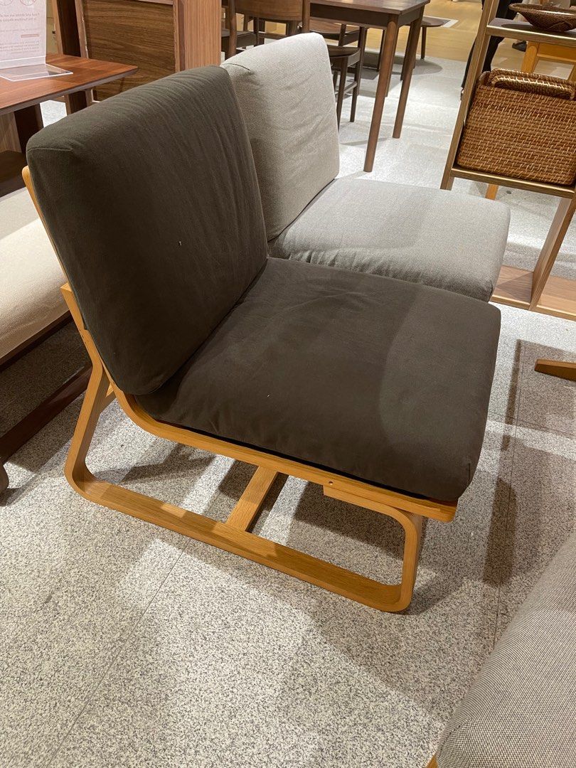 MUJI Living Dining Sofa Chair X2 green, Furniture & Home Living