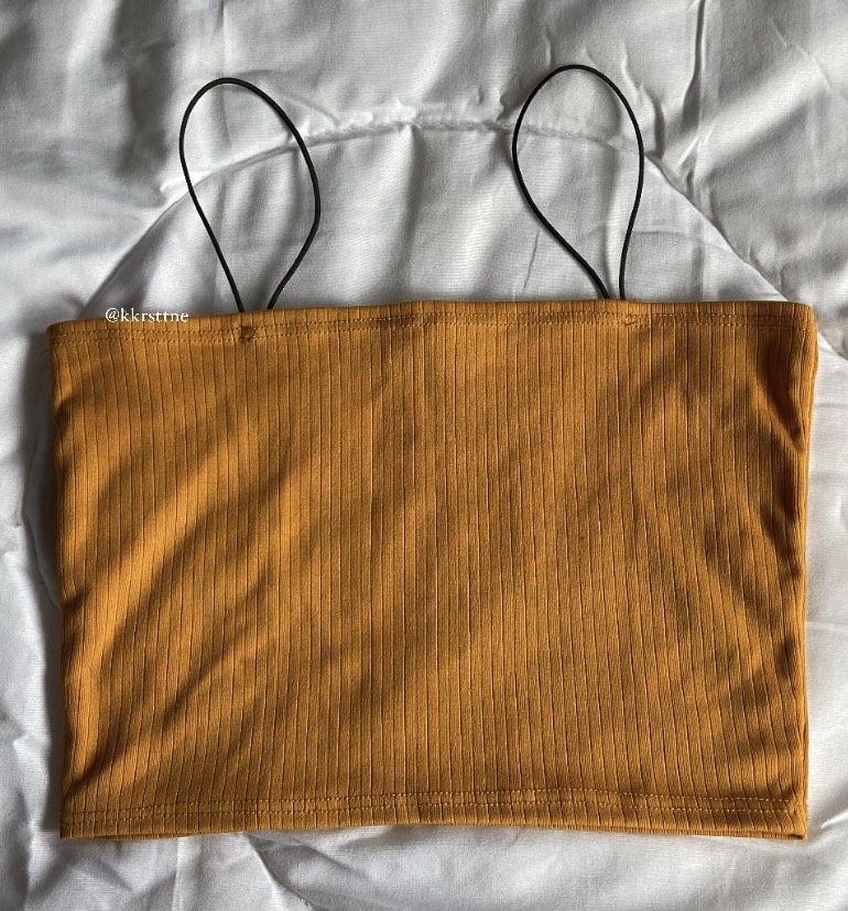 mustard string tube top, Women's Fashion, Tops, Others Tops on Carousell