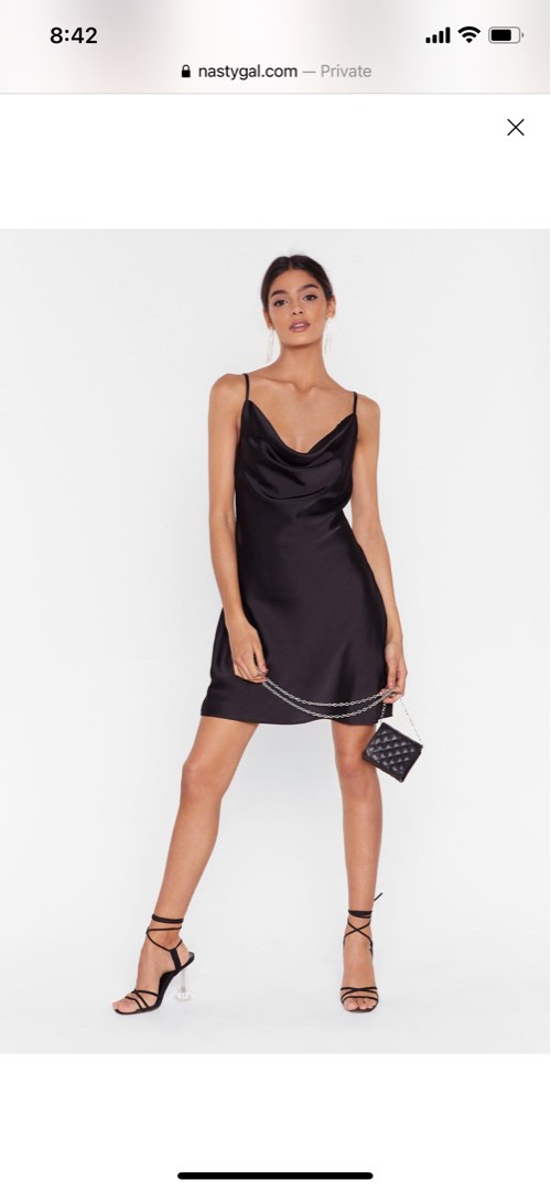 Nasty gal black satin dress top