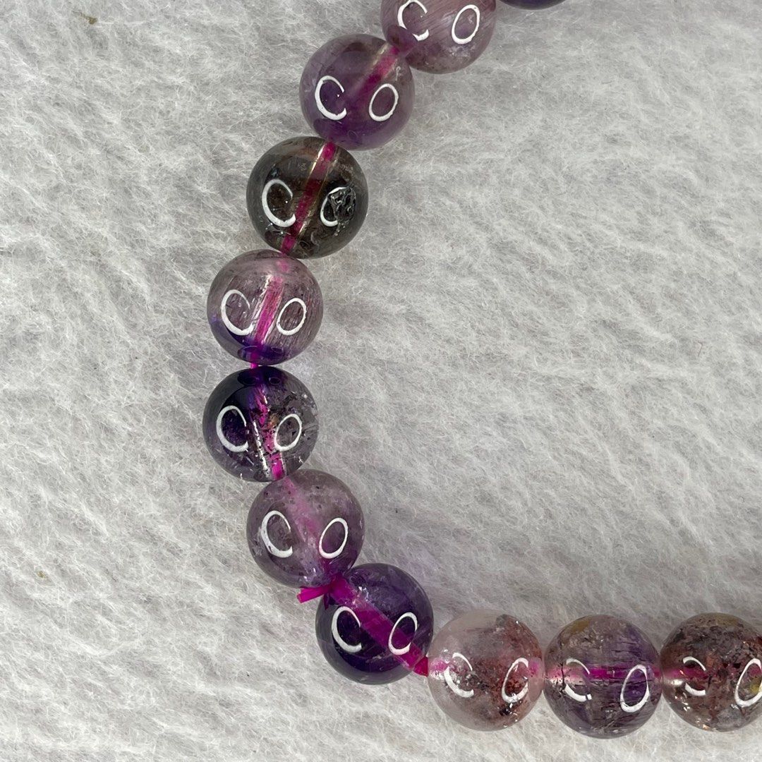 9.6mm Genuine Natural Purple Amethyst Crystal Beads Bracelet