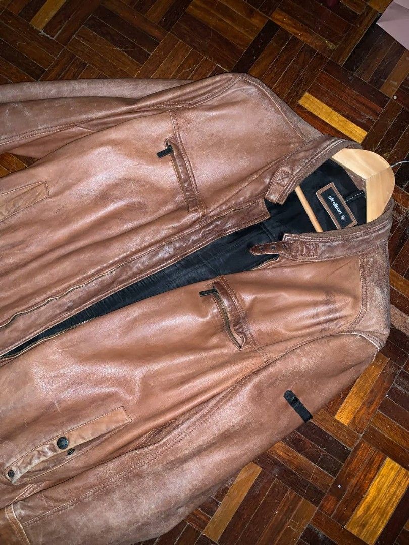 Nego Sale Strellson Leather Jacket Brown Limited Men s Fashion
