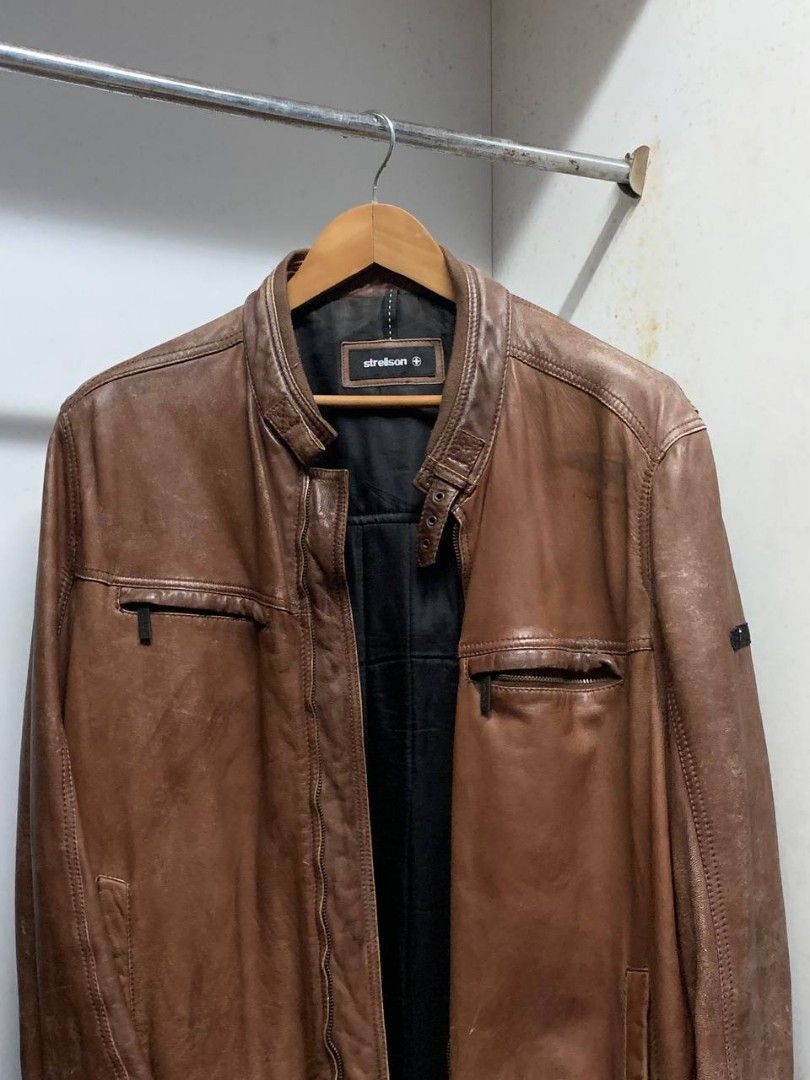 Strellson leather jacket clearance